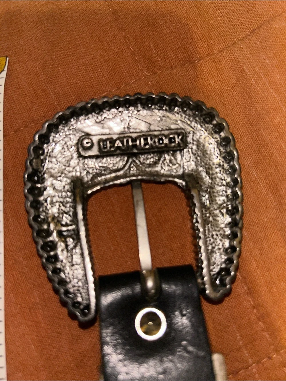Leatherock Black Studded Belt with Crystal Accents